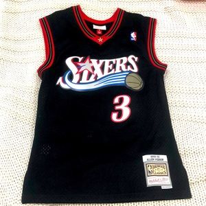 Sixers iverson jersey black size s